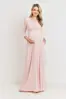 Těhotenské a kojící maxi šaty s 3/4 rukávem Natalie Blush