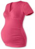 Těhotenská tunika Barbora, krátký rukáv, lososově růžová L/XL