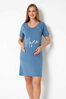 Noční košile na knoflíky 21304 Mama Love Blue