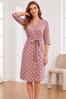 Tenký bavlněný župan do porodnice LaPenna 19282 Dust Pink Dots