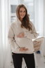 Hrubá těhotenská a kojící oversized mikina Motherhood Latte Melange