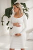 Těhotenské, kojící šaty Tummy Cream White
