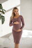 Těhotenské, kojící šaty Tummy Rose Brown