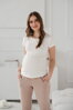 Těhotenské tričko Belly Cream White, kr.rukáv