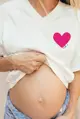 Kojící triko s V výstřihem Pink Heart