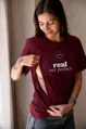 Kojící tričko se zipem Real Burgundy