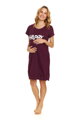 Mateřská noční košile 9504 Happy Mommy Burgundy