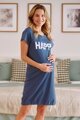 Mateřská noční košile 9504 Happy Mommy Deep Blue