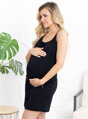 Mateřská noční košile na ramínka Basic Black