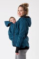 Těhotenská softshellová bunda Everest 3v1 na nošení dětí, Petrol