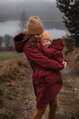 Těhotenská softshellová parka/ kabát 5v1 na nošení dětí, Burgundy