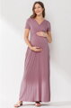 Těhotenské a kojící maxi šaty Carol Mauve