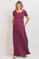 Těhotenské maxi šaty s krátkým rukávem Catrice Magenta