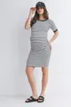 Pruhované přiléhavé těhotenské šaty Kimberley Stripes