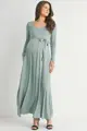 Maxi šaty s výstřihem do V a dlouhým rukávem pro těhotné Layla Sage
