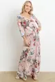 Těhotenské květinové maxi šaty Taylor Mauve
