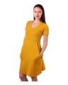 Kojící šaty s kapsami Tea, kr.rukáv, hořčicové 