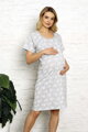 Těhotenská noční košile 21279 Grey Hearts