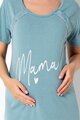 Noční košile na knoflíky 21304 Mama Love Mint
