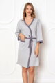 Tenký bavlněný župan do porodnice LaPenna 19277 Light Grey