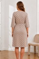 Tenký bavlněný župan do porodnice LaPenna 19282 Beige Dots
