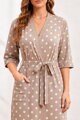Tenký bavlněný župan do porodnice LaPenna 19282 Beige Dots