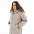 Zimní těhotenská a nosící péřová bunda 3v1 Love&Carry, Beige