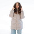 Zimní těhotenská a nosící péřová bunda 3v1 Love&Carry, Beige
