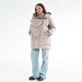 Zimní těhotenská a nosící péřová bunda 3v1 Love&Carry, Beige