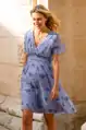 Šifonové těhotenské a kojící šaty Flower print Blue