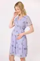 Šifonové těhotenské a kojící šaty Flower print Blue