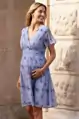 Šifonové těhotenské a kojící šaty Flower print Blue
