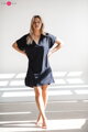 Bambusová kojicí noční košile Moon Navy Blue