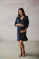 Bambusová kojicí noční košile Moon, dl.rukav, Navy Blue
