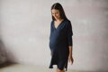 Bambusová kojicí noční košile Moon, dl.rukav, Navy Blue