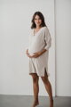 Bambusová kojicí noční košile Moon, dl.rukav, Light Beige