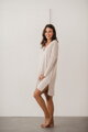 Bambusová kojicí noční košile Moon, dl.rukav, Light Beige