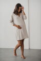 Bambusová kojicí noční košile Moon, dl.rukav, Light Beige