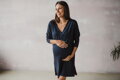 Bambusová kojicí noční košile Moon, dl.rukav, Navy Blue