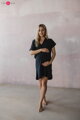 Bambusová kojicí noční košile Moon Navy Blue