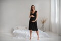 Bambusová kojicí noční košile Star Light Black