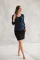 Těhotenská, kojící halenka Kangaroo 7/8 rukáv, Navy Blue