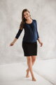 Těhotenská, kojící halenka Kangaroo 7/8 rukáv, Navy Blue