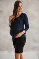 Těhotenská, kojící halenka Kangaroo 7/8 rukáv, Navy Blue