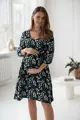 Těhotenské šaty ke kojení, 3/4 rukáv, Lovely Dress Eucalyptus Leaves