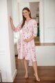 Tehotenské šaty na dojčenie, 34 rukáv, Lovely Dress Pink Blossom
