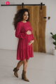 Těhotenské, kojící šaty, dl.rukáv, Lovely Dress Red