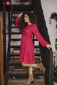 Těhotenské, kojící šaty, dl.rukáv, Lovely Dress Red