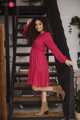 Těhotenské, kojící šaty, dl.rukáv, Lovely Dress Red
