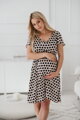 Těhotenské, kojící šaty Lovely Dress Beige with Dots